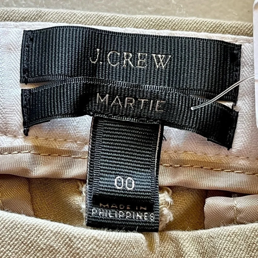 J.Crew Beige Tailored Trousers Women’s Cropped Pants 00 low Rise